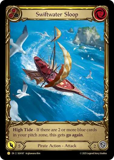 Swiftwater Sloop (Yellow) (Treasure) [SEA167] (High Seas)  Cold Foil | Boutique FDB TCG