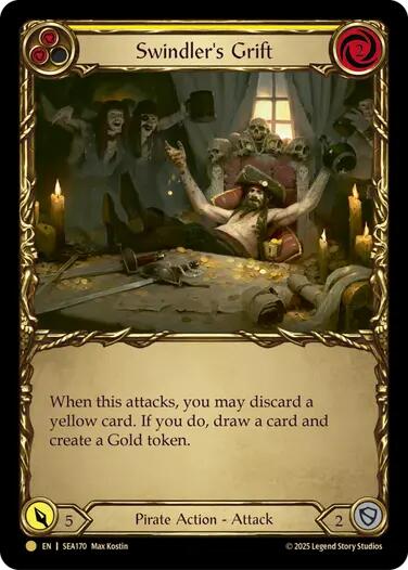 Swindler's Grift (Yellow) (Treasure) [SEA170] (High Seas)  Cold Foil | Boutique FDB TCG