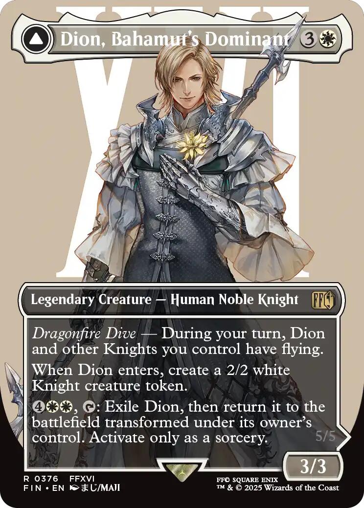 Dion, Bahamut's Dominant // Bahamut, Warden of Light (Borderless) [FINAL FANTASY] | Boutique FDB TCG