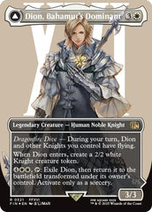 Dion, Bahamut's Dominant // Bahamut, Warden of Light (Borderless) (Surge Foil) [FINAL FANTASY] | Boutique FDB TCG