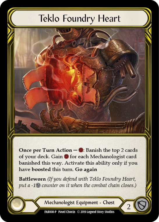 Teklo Foundry Heart [FAB008-P] (Promo)  1st Edition Cold Foil - Golden | Boutique FDB TCG