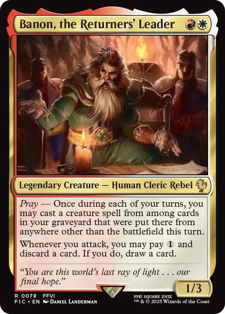 Banon, the Returners' Leader (Surge Foil) [FINAL FANTASY Commander] | Boutique FDB TCG