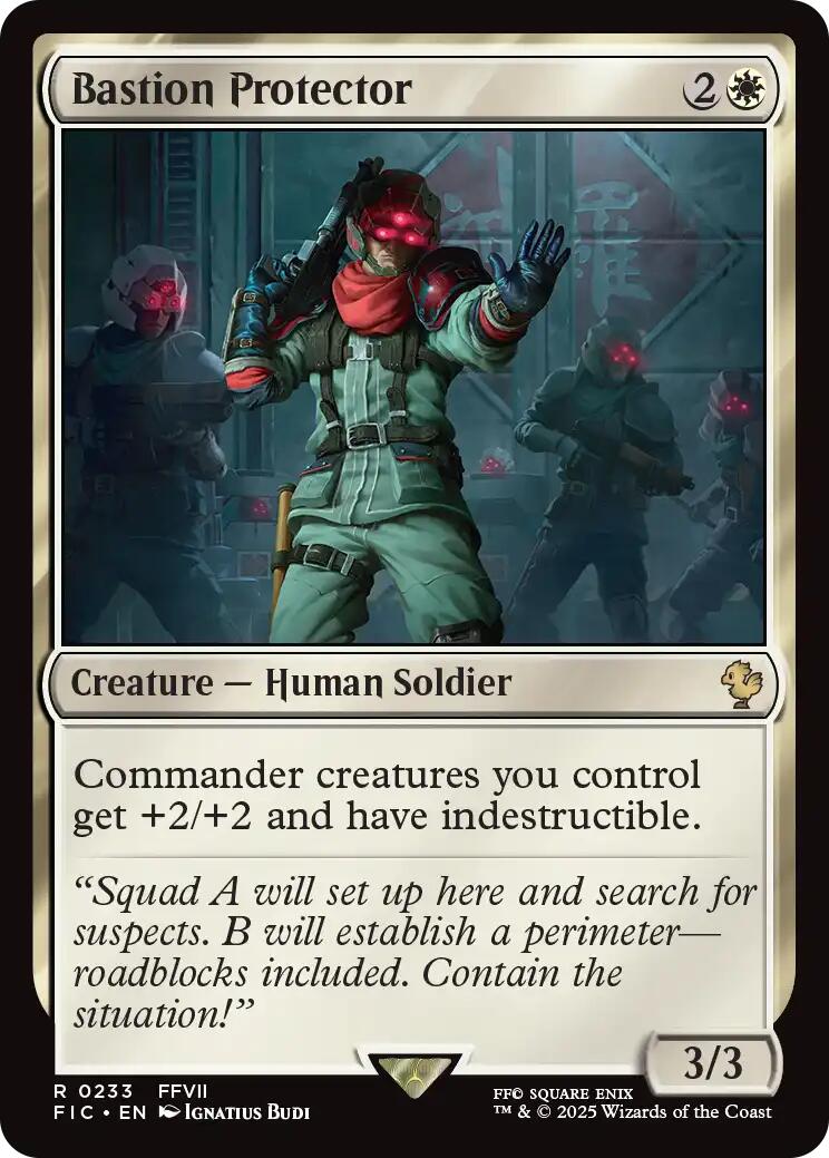 Bastion Protector (Surge Foil) [FINAL FANTASY Commander] | Boutique FDB TCG