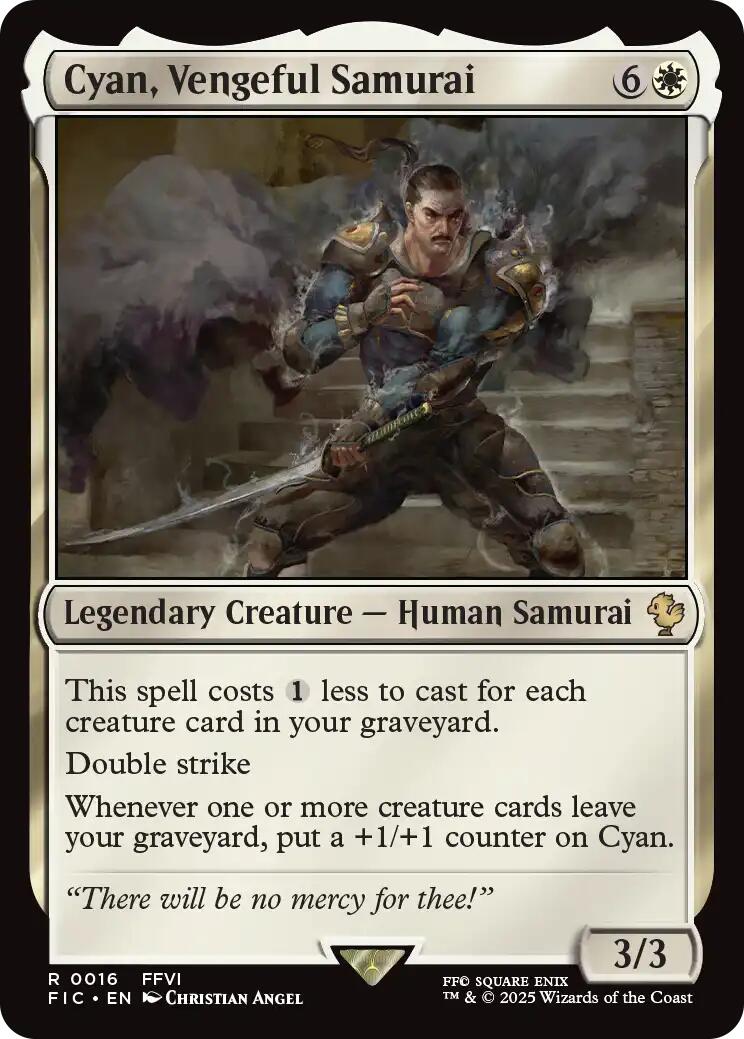 Cyan, Vengeful Samurai (Surge Foil) [FINAL FANTASY Commander] | Boutique FDB TCG