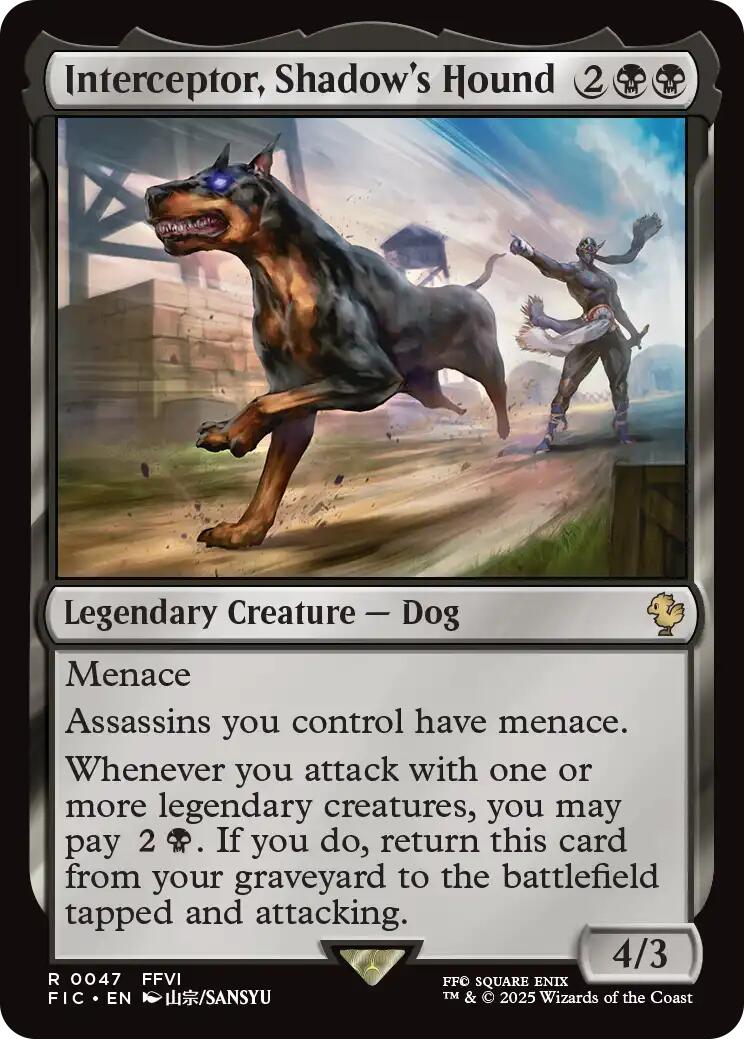 Interceptor, Shadow's Hound (Surge Foil) [FINAL FANTASY Commander] | Boutique FDB TCG