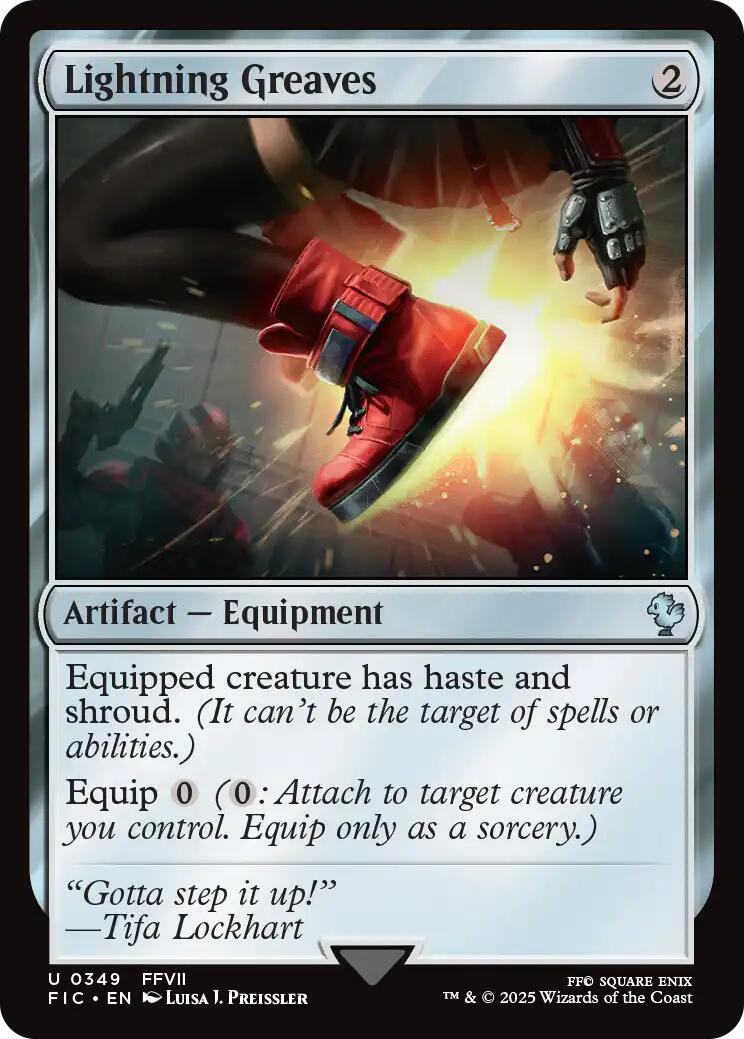 Lightning Greaves (Surge Foil) [FINAL FANTASY Commander] | Boutique FDB TCG