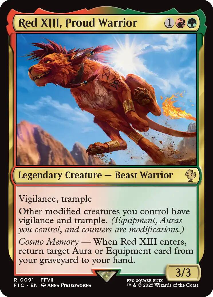 Red XIII, Proud Warrior (Surge Foil) [FINAL FANTASY Commander] | Boutique FDB TCG