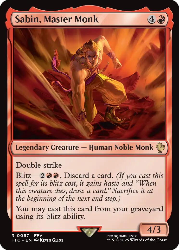 Sabin, Master Monk (Surge Foil) [FINAL FANTASY Commander] | Boutique FDB TCG