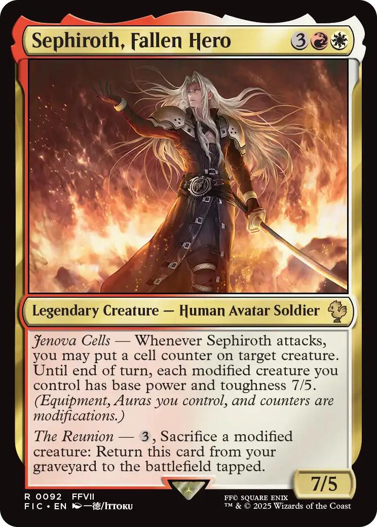 Sephiroth, Fallen Hero (Surge Foil) [FINAL FANTASY Commander] | Boutique FDB TCG