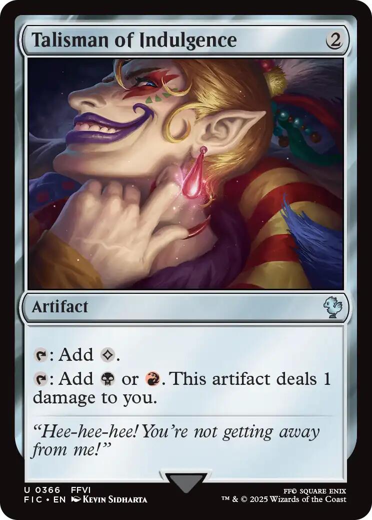 Talisman of Indulgence (Surge Foil) [FINAL FANTASY Commander] | Boutique FDB TCG