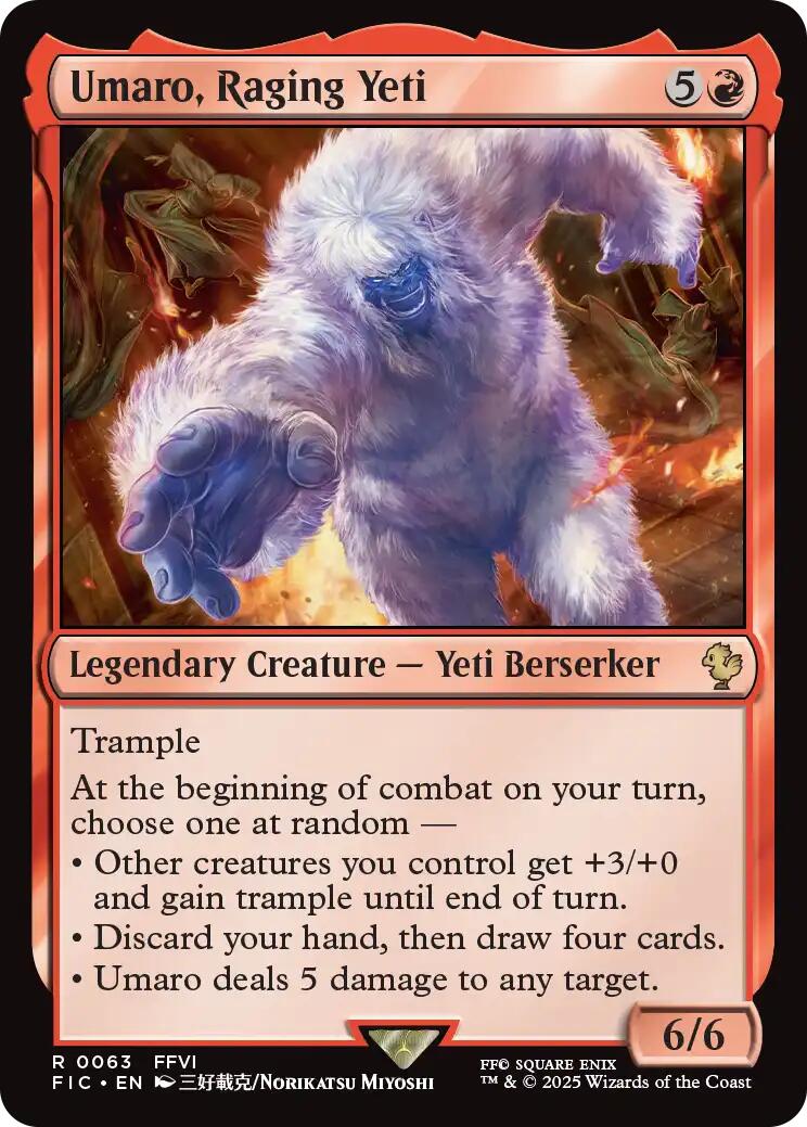 Umaro, Raging Yeti (Surge Foil) [FINAL FANTASY Commander] | Boutique FDB TCG