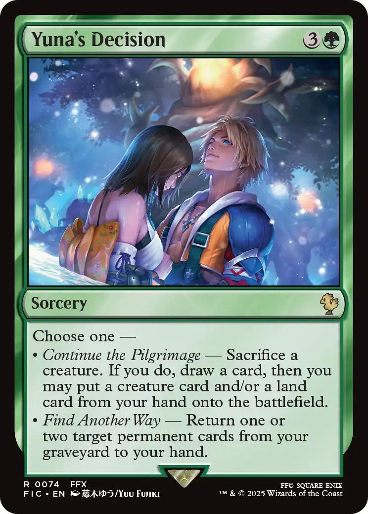 Yuna's Decision (Surge Foil) [FINAL FANTASY Commander] | Boutique FDB TCG