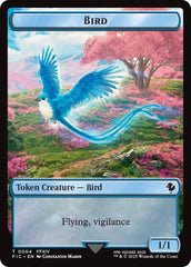 Bird // Hero (0028) Double-Sided Token (Surge Foil) [FINAL FANTASY Commander Tokens] | Boutique FDB TCG