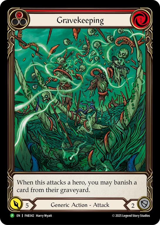 Gravekeeping (Red) [FAB342] (Promo)  Rainbow Foil | Boutique FDB TCG