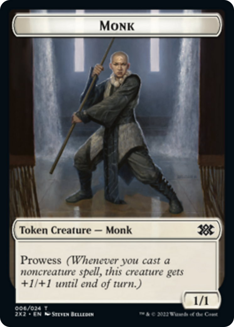 Spider // Monk Double-Sided Token [Double Masters 2022 Tokens] | Boutique FDB TCG