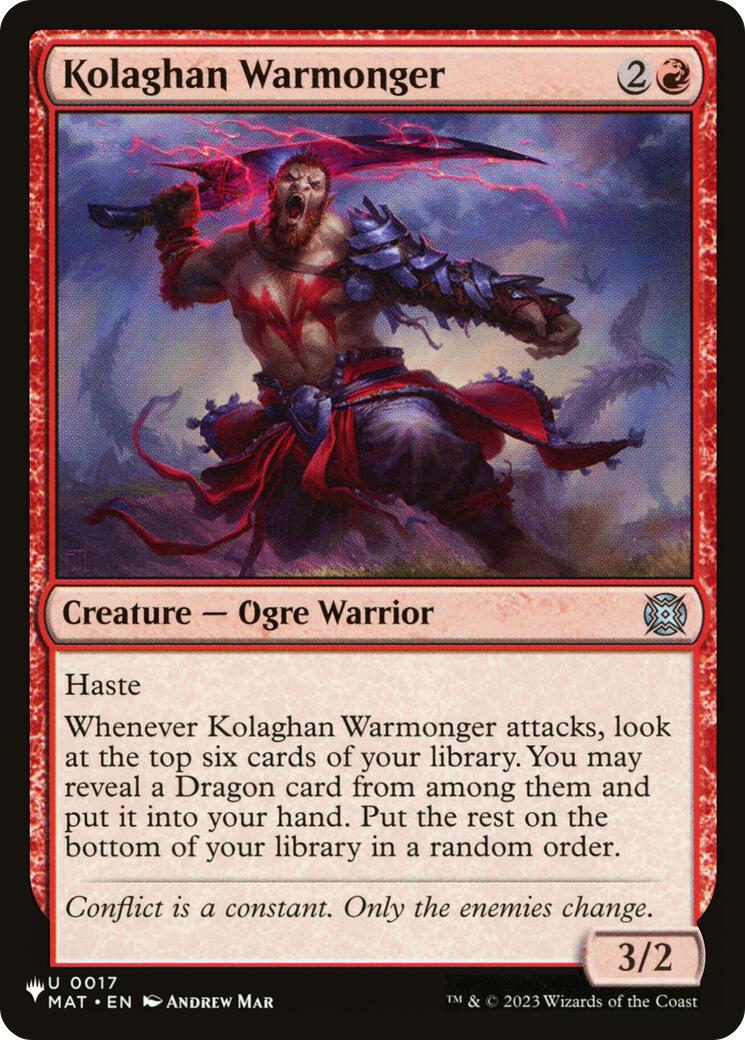 Kolaghan Warmonger [The List] | Boutique FDB TCG