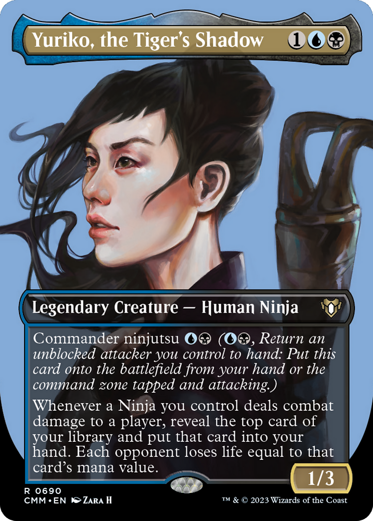 Yuriko, the Tiger's Shadow (Borderless Profile) [Commander Masters] | Boutique FDB TCG