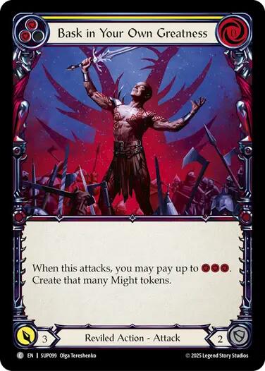 Bask in Your Own Greatness (Yellow) [SUP099] (Super Slam)  Rainbow Foil | Boutique FDB TCG