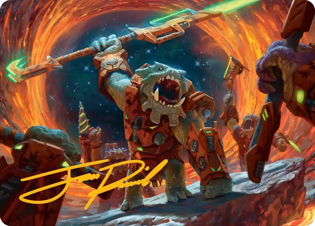 Frontline War-Rager Art Card (Gold-Stamped Signature) [Edge of Eternities Art Series] | Boutique FDB TCG
