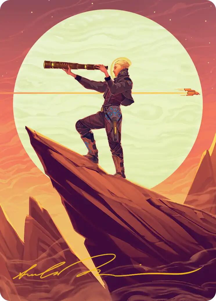 Sami, Wildcat Captain Art Card (Gold-Stamped Signature) [Edge of Eternities Art Series] | Boutique FDB TCG