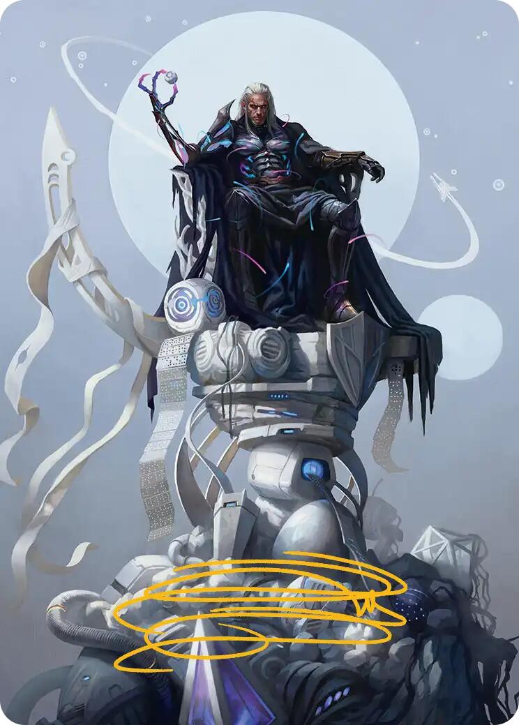 Tezzeret, Cruel Captain Art Card (35/54) (Gold-Stamped Signature) [Edge of Eternities Art Series] | Boutique FDB TCG