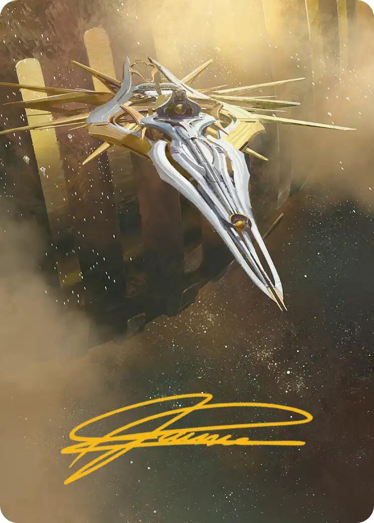 Dawnsire, Sunstar Dreadnought Art Card (Gold-Stamped Signature) [Edge of Eternities Art Series] | Boutique FDB TCG