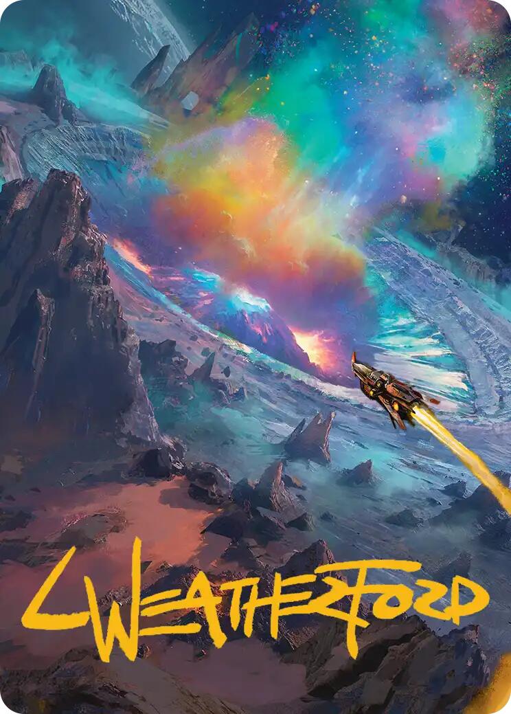 Meteor Crater Art Card (Gold-Stamped Signature) [Edge of Eternities Art Series] | Boutique FDB TCG