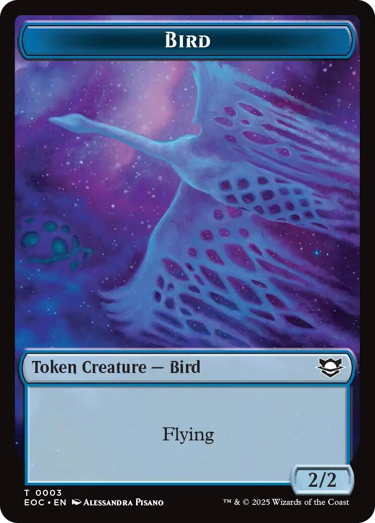 Bird // Golem (0012) Double-Sided Token [Edge of Eternities Commander Tokens] | Boutique FDB TCG