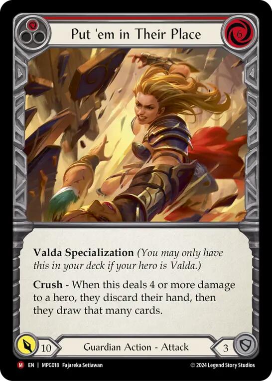 Put 'Em In Their Place [MPG018] (Mastery Pack Guardian)  Rainbow Foil | Boutique FDB TCG