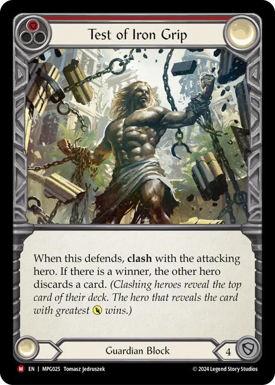 Test of Iron Grip [MPG025] (Mastery Pack Guardian)  Rainbow Foil | Boutique FDB TCG