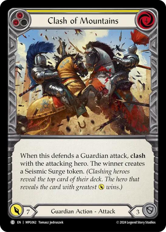 Clash of Mountains (Yellow) [MPG062] (Mastery Pack Guardian)  Rainbow Foil | Boutique FDB TCG