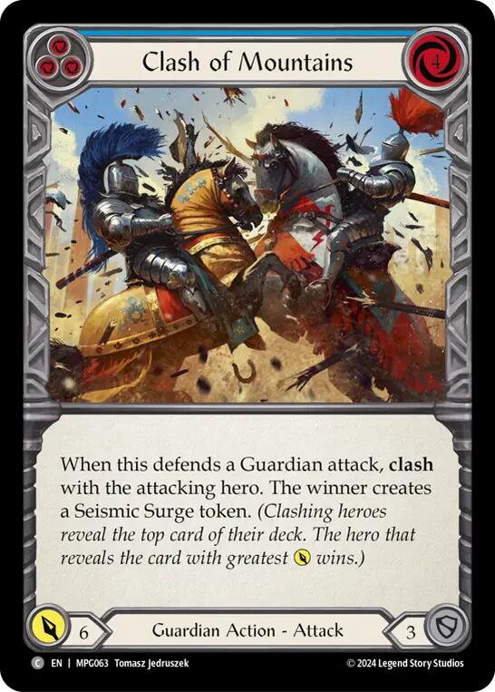 Clash of Mountains (Blue) [MPG063] (Mastery Pack Guardian)  Rainbow Foil | Boutique FDB TCG