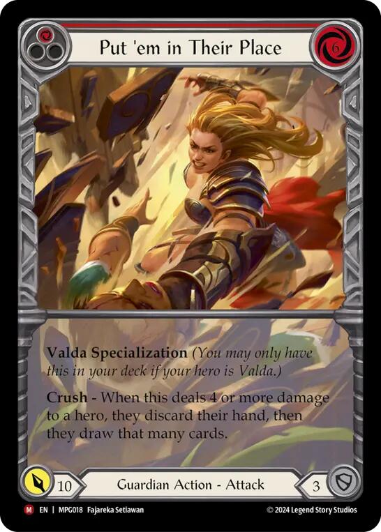 Put 'Em In Their Place (Extended Art) [MPG018] (Mastery Pack Guardian)  Rainbow Foil | Boutique FDB TCG