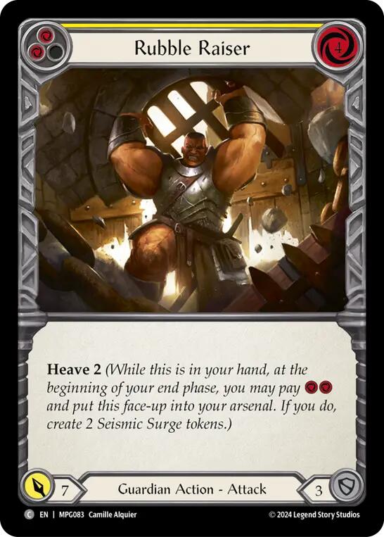 Rubble Raiser (Yellow) [MPG083] (Mastery Pack Guardian)  Rainbow Foil | Boutique FDB TCG