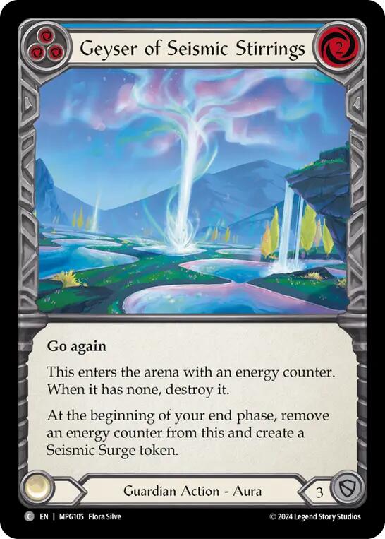 Geyser of Seismic Stirrings (Blue) [MPG105] (Mastery Pack Guardian)  Rainbow Foil | Boutique FDB TCG
