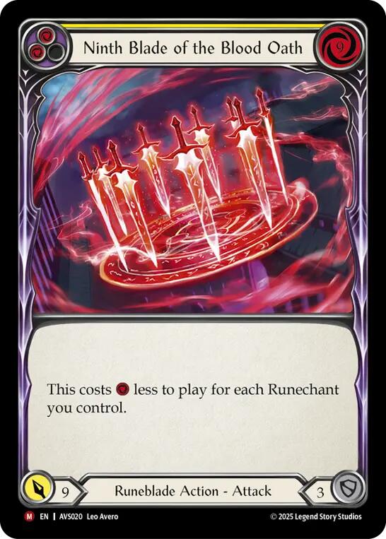 Ninth Blade of the Blood Oath (Yellow) [AVS020] (Armory Deck: Legends Viserai) | Boutique FDB TCG