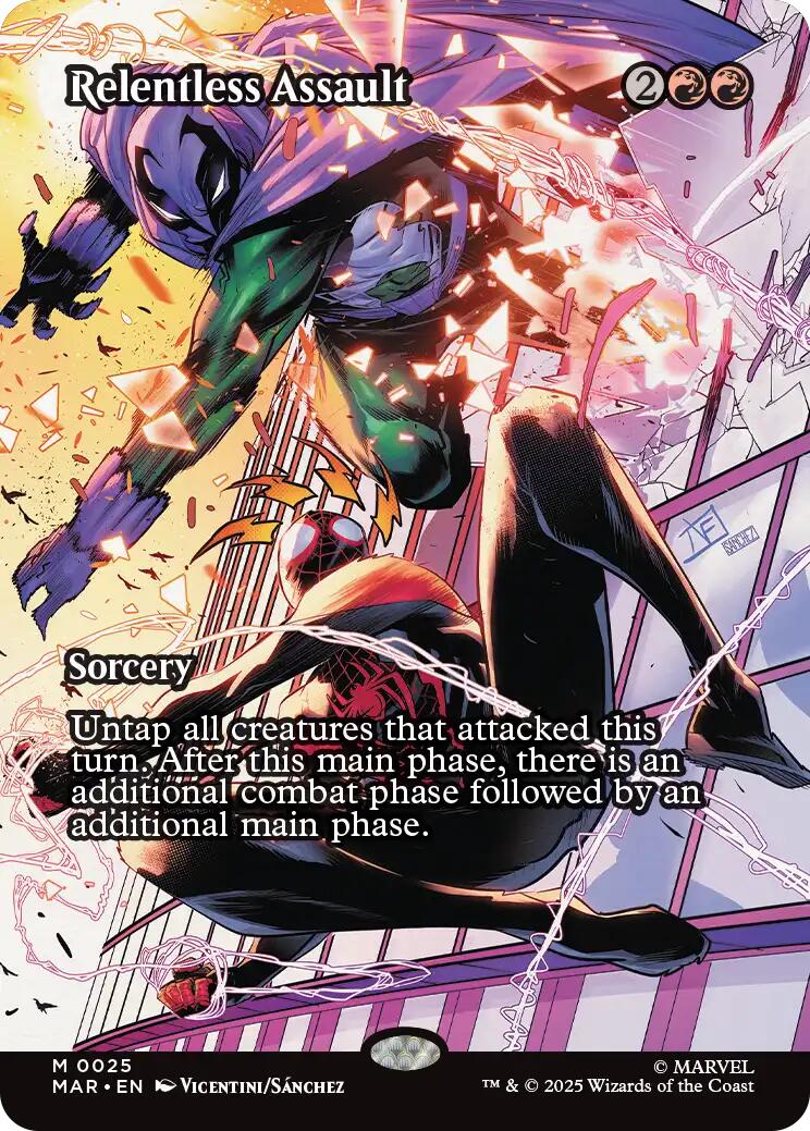 Relentless Assault (Borderless) [Marvel's Spider-Man: Eternal-Legal] | Boutique FDB TCG