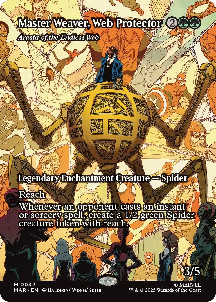 Master Weaver, Web Protector - Arasta of the Endless Web (Borderless) [Marvel's Spider-Man: Eternal-Legal] | Boutique FDB TCG