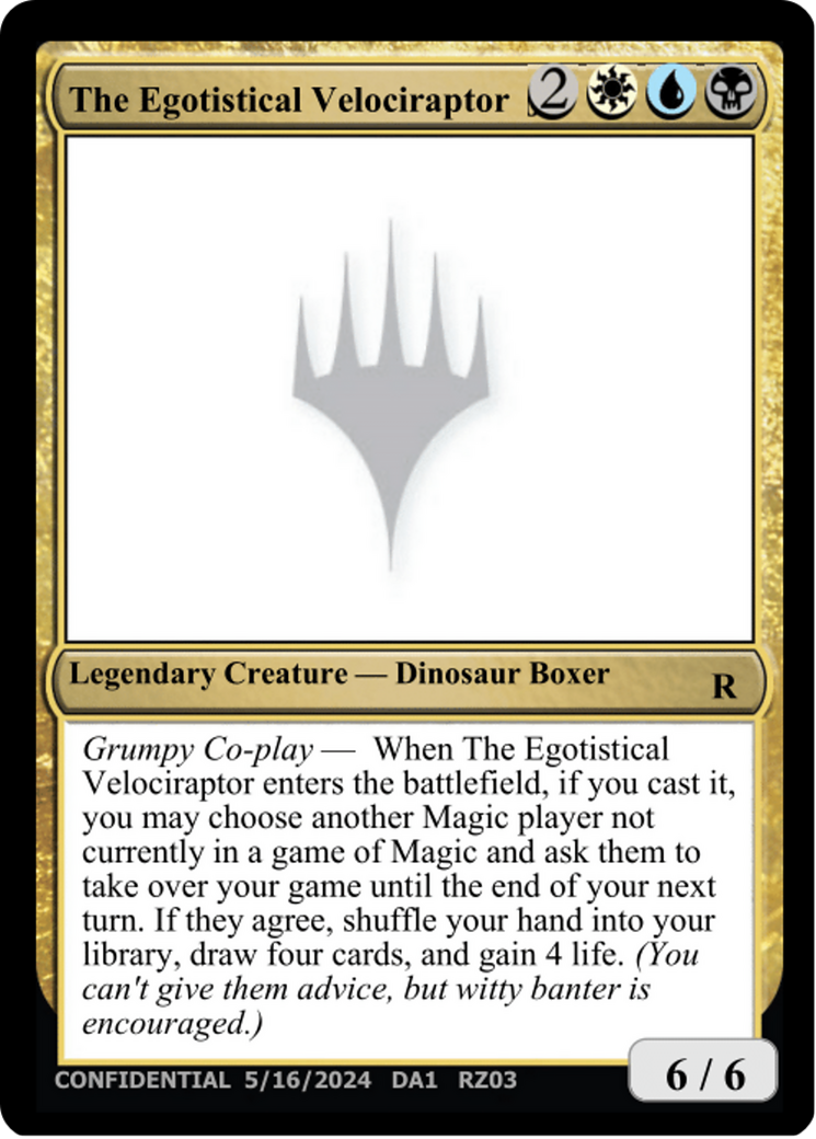 The Egotistical Velociraptor [Mystery Booster 2 Playtest Cards] | Boutique FDB TCG