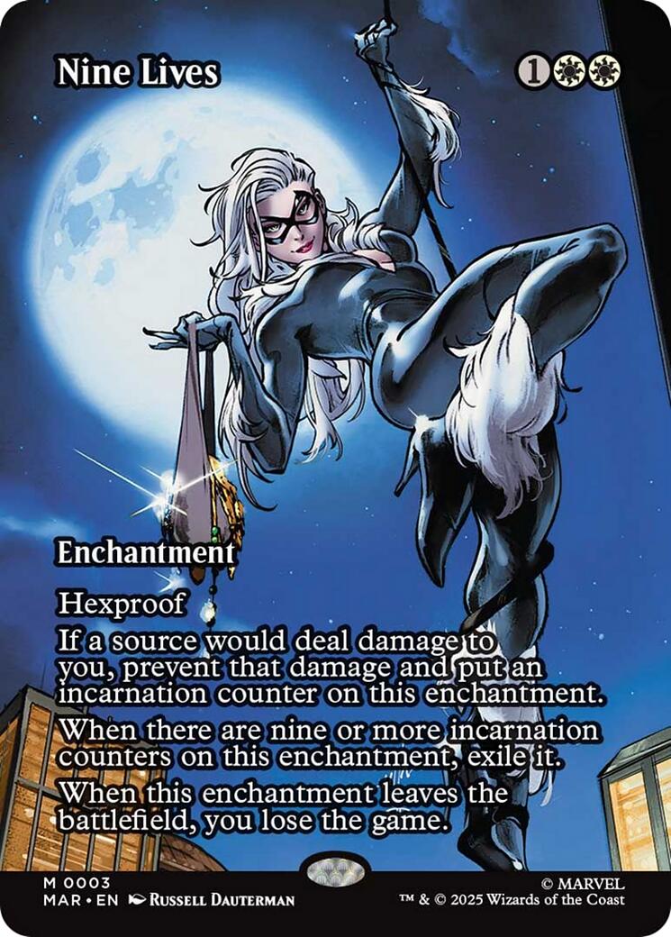 Nine Lives (Borderless) [Marvel's Spider-Man: Eternal-Legal] | Boutique FDB TCG