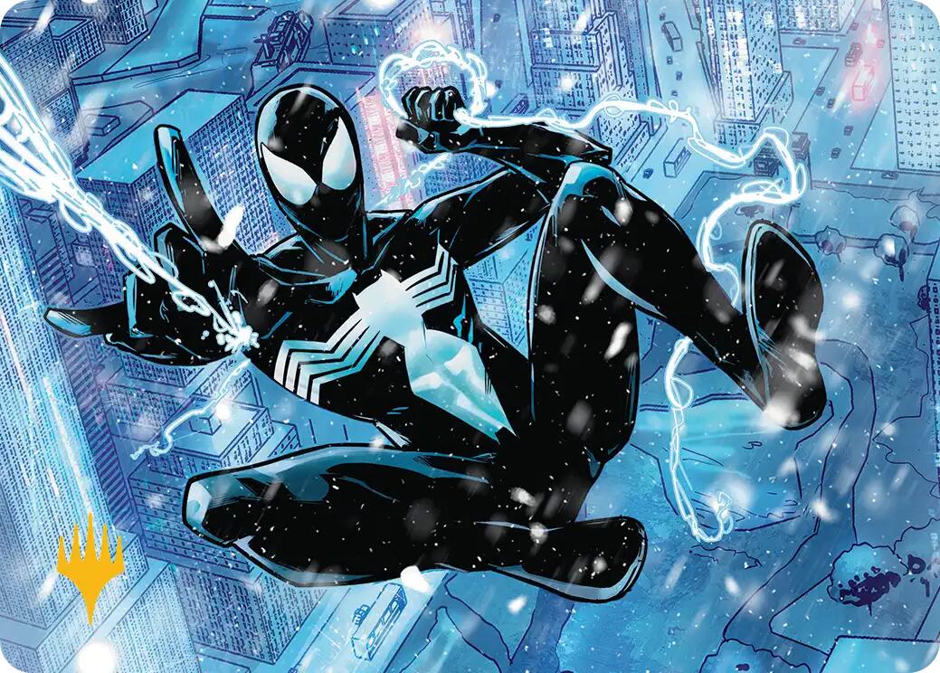 Spectacular Spider-Man (Black) Art Card (Gold-Stamped Planeswalker Symbol) [Marvel's Spider-Man Art Series] | Boutique FDB TCG