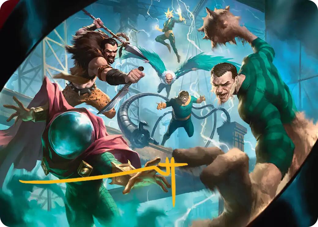 Behold the Sinister Six! Art Card (7/54) (Gold-Stamped Signature) [Marvel's Spider-Man Art Series] | Boutique FDB TCG