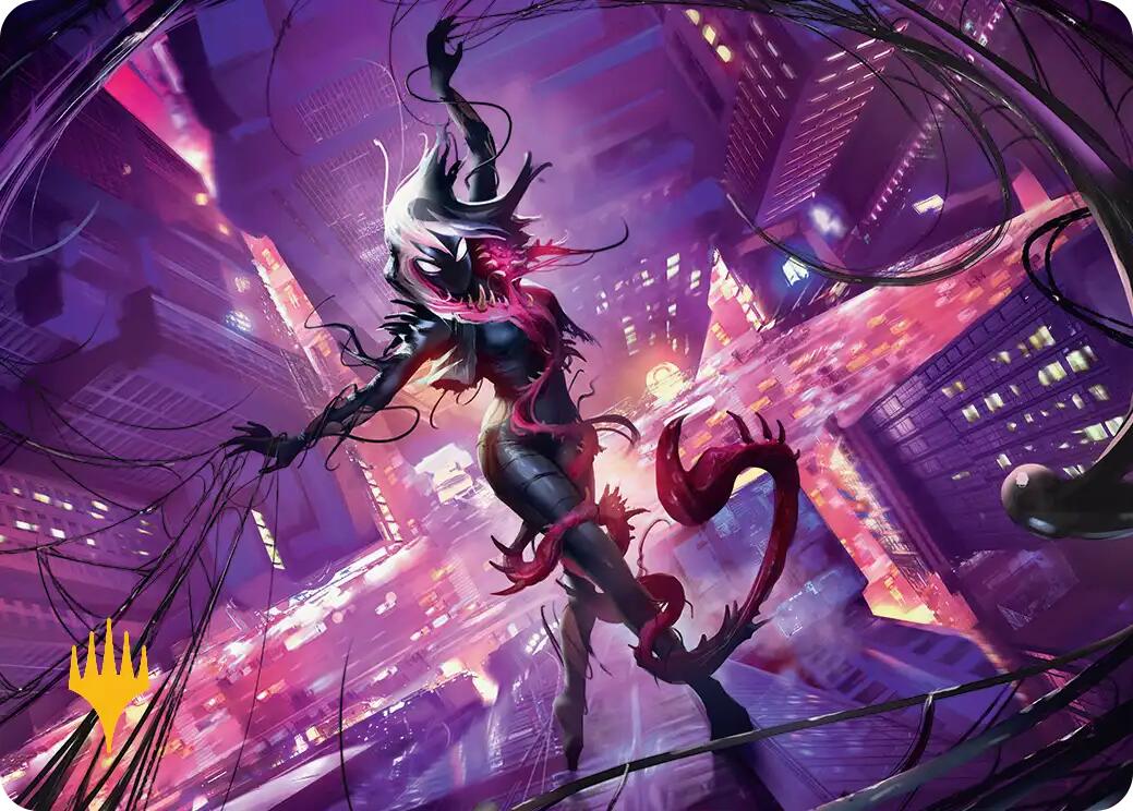 Gwenom, Remorseless Art Card (Gold-Stamped Planeswalker Symbol) [Marvel's Spider-Man Art Series] | Boutique FDB TCG