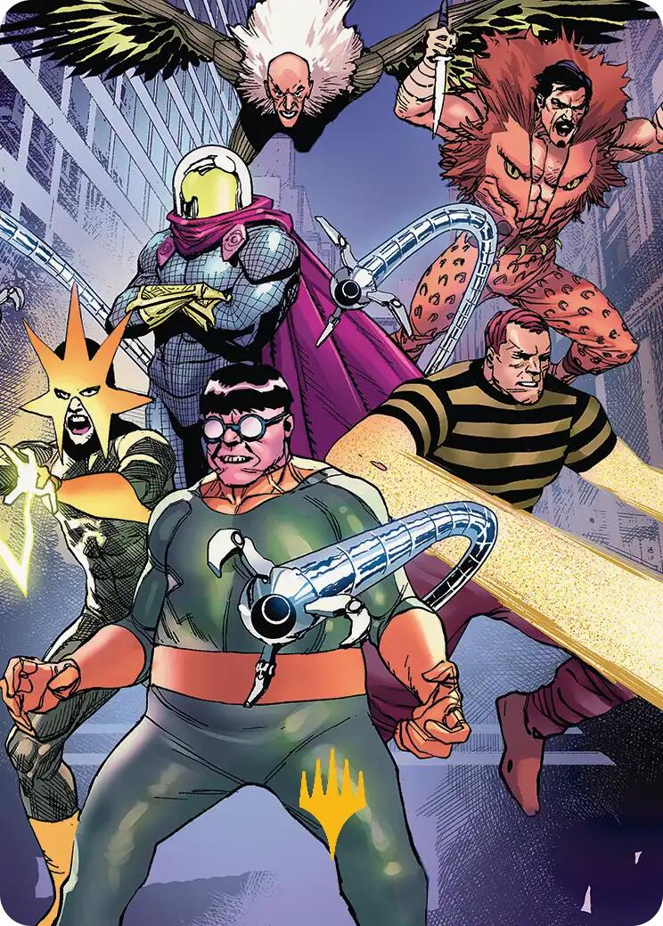 Behold the Sinister Six! Art Card (45/54) (Gold-Stamped Planeswalker Symbol) [Marvel's Spider-Man Art Series] | Boutique FDB TCG