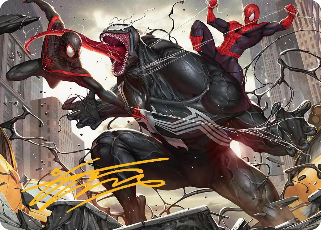 Terrific Team-Up Art Card (Gold-Stamped Signature) [Marvel's Spider-Man Art Series] | Boutique FDB TCG