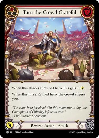 Turn the Crowd Grateful (Red) [SUP049] (Super Slam)  Rainbow Foil | Boutique FDB TCG