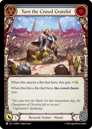 Turn the Crowd Grateful (Blue) [SUP051] (Super Slam)  Rainbow Foil | Boutique FDB TCG