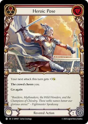 Heroic Pose (Red) [SUP057] (Super Slam)  Rainbow Foil | Boutique FDB TCG