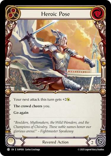 Heroic Pose (Yellow) [SUP058] (Super Slam)  Rainbow Foil | Boutique FDB TCG