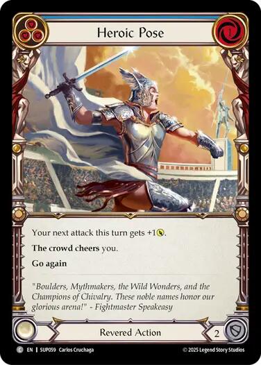 Heroic Pose (Blue) [SUP059] (Super Slam)  Rainbow Foil | Boutique FDB TCG